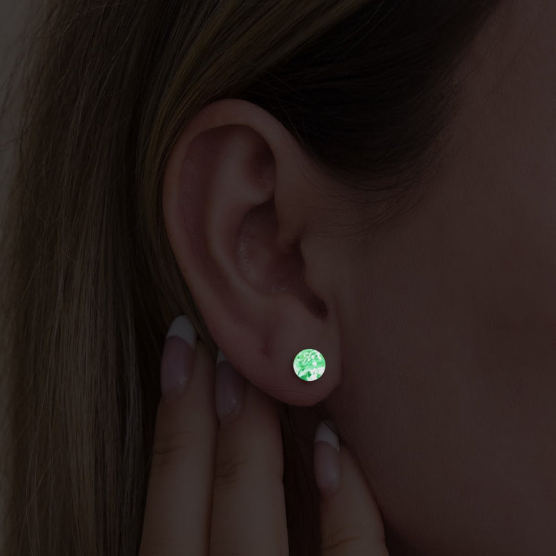 Rosewater | .925 Sterling Silver | Mini Firefly Glass Stud Earrings