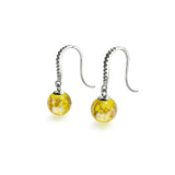 Saffron | .925 Sterling Silver | Firefly Glass Huggie Earrings