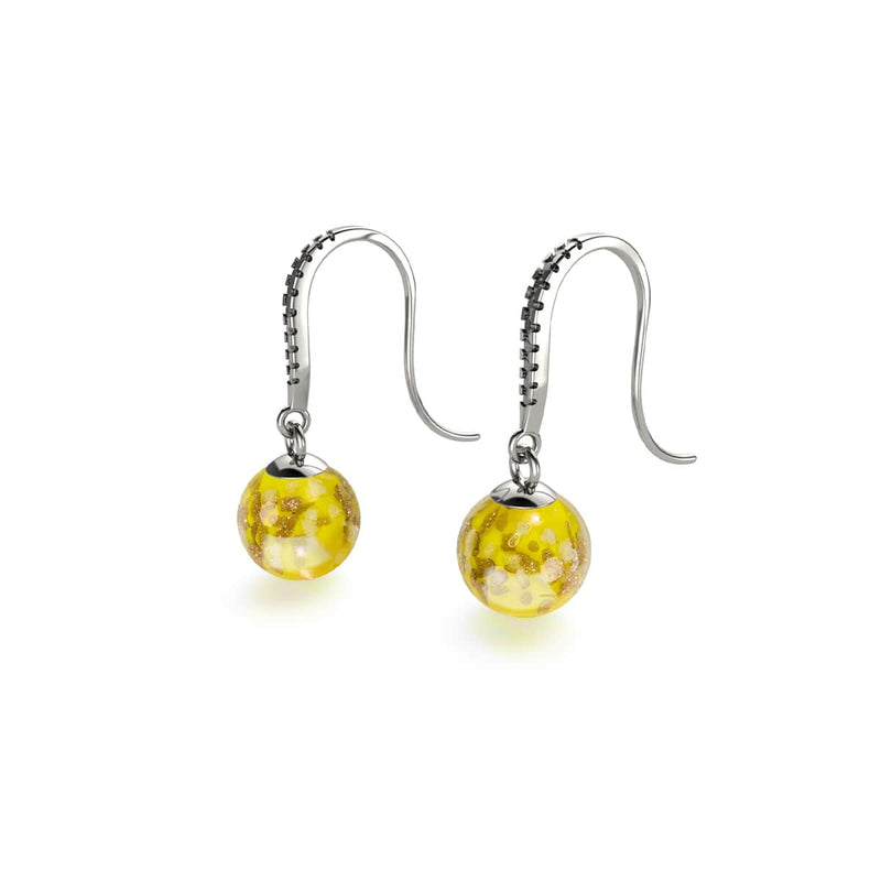 Saffron | .925 Sterling Silver | Firefly Glass Huggie Earrings