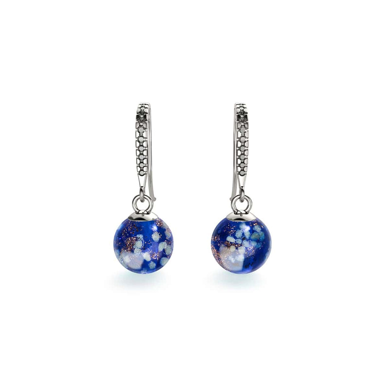 Sapphire | .925 Sterling Silver | Firefly Glass Huggie Earrings