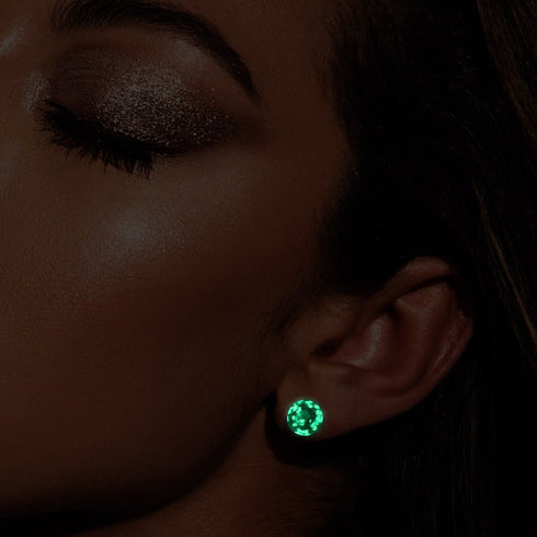 Teal | .925 Sterling Silver | Firefly Glass Stud Earrings