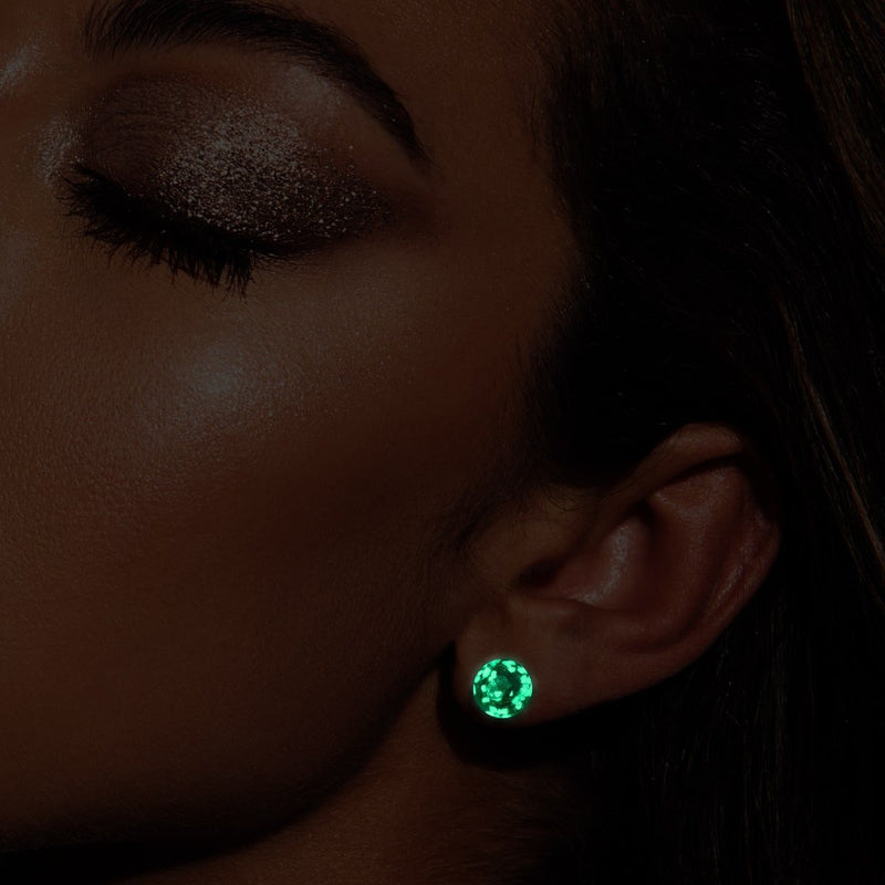 Teal | .925 Sterling Silver | Firefly Glass Stud Earrings