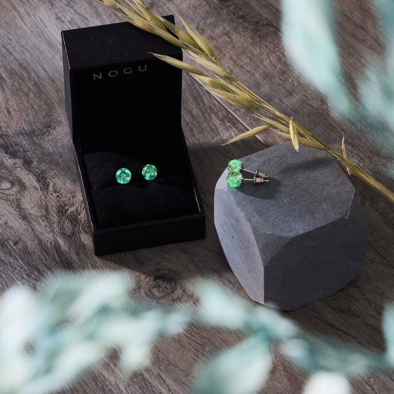 Teal | .925 Sterling Silver | Mini Firefly Glass Stud Earrings