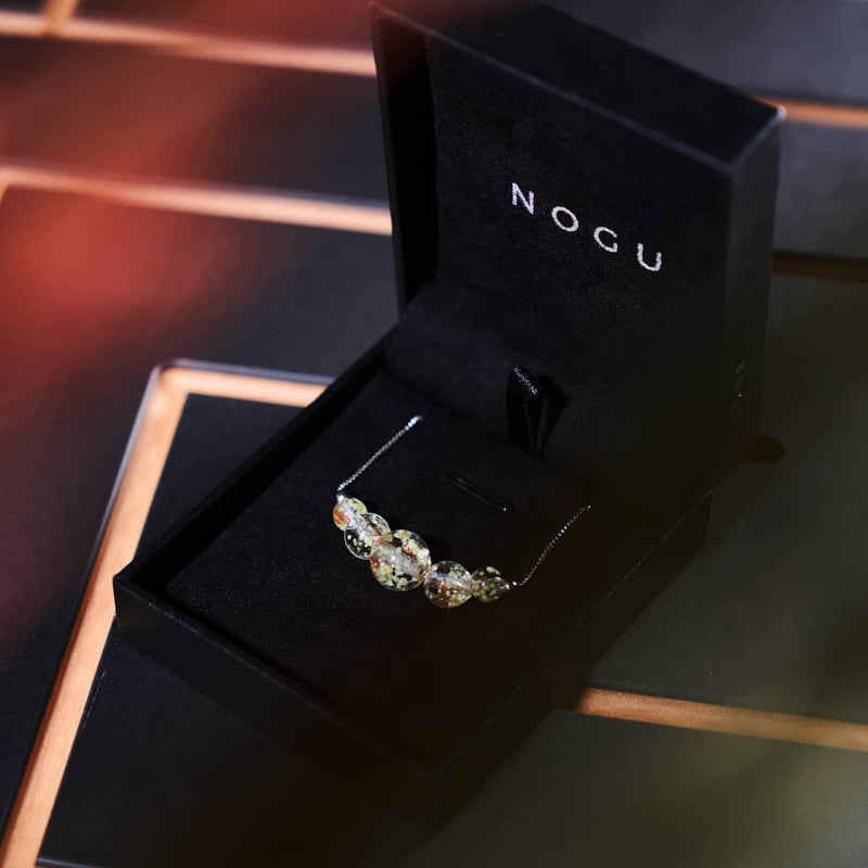 Alabaster | .925 Sterling Silver | Firefly Glass Infinity Clasp Necklace