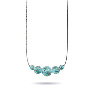 Arctic Blue | .925 Sterling Silver | Firefly Glass Infinity Clasp Necklace