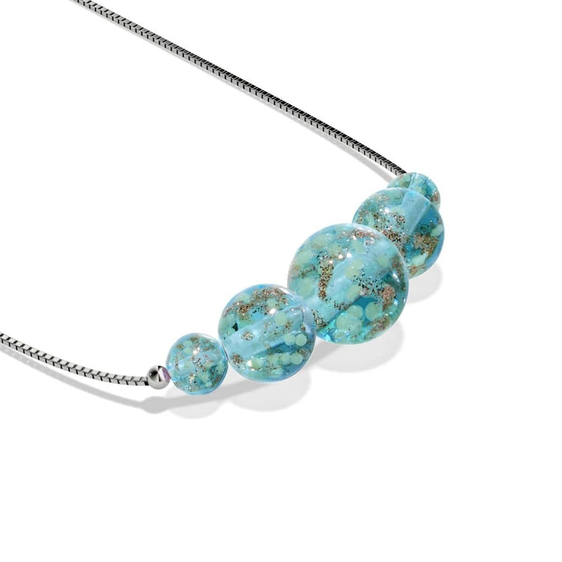 Arctic Blue | .925 Sterling Silver | Firefly Glass Infinity Clasp Necklace