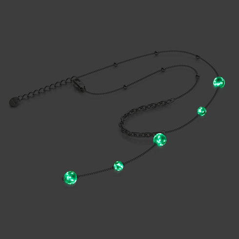 Cerulean | Silver | Firefly Glass Cascade Double Pendant