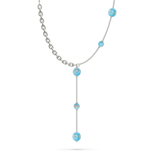 Cerulean | Silver | Firefly Glass Cascade Double Pendant