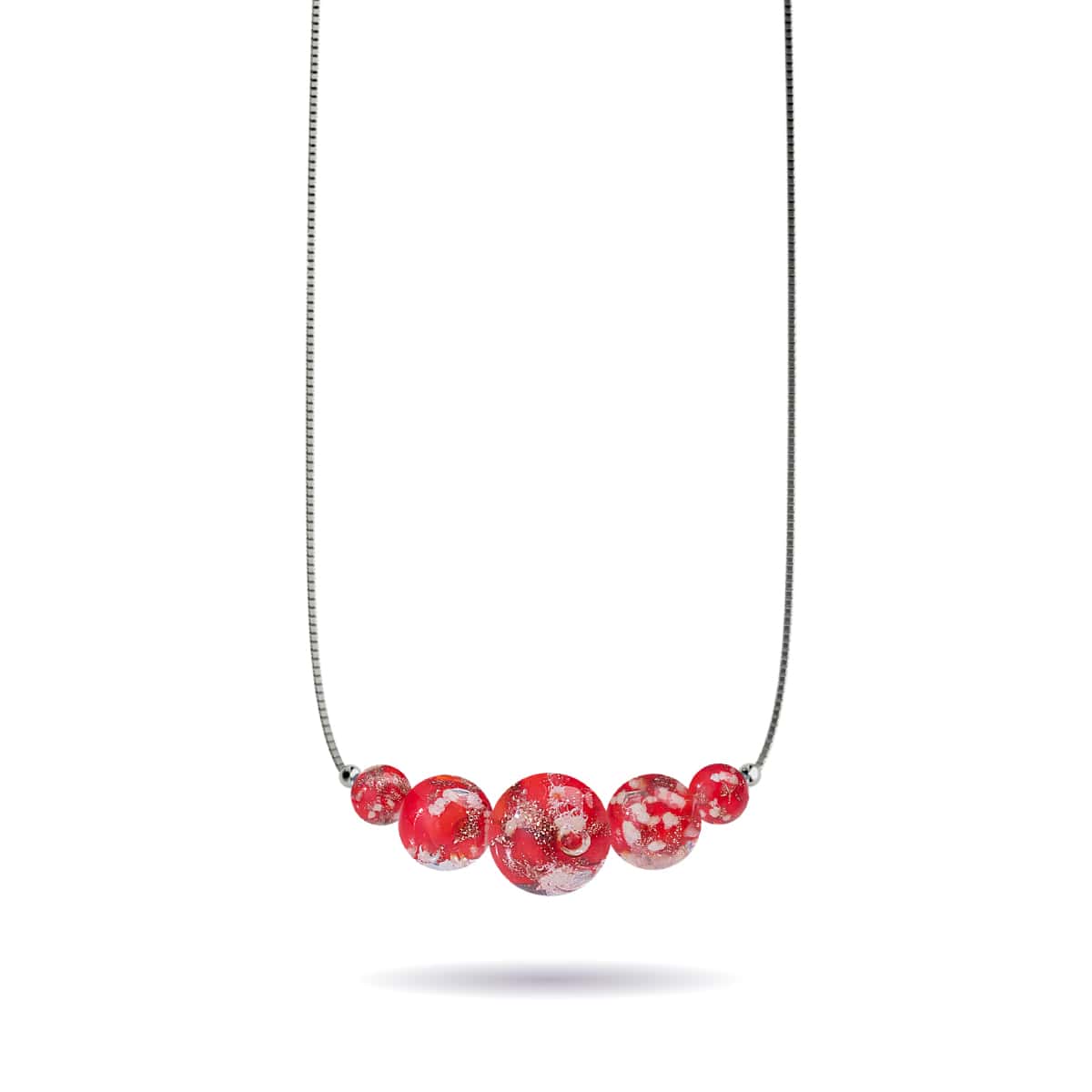 Crimson | .925 Sterling Silver | Firefly Glass Infinity Clasp Necklace