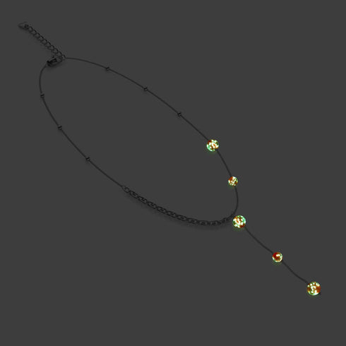 Crimson | Silver | Firefly Glass Cascade Double Pendant