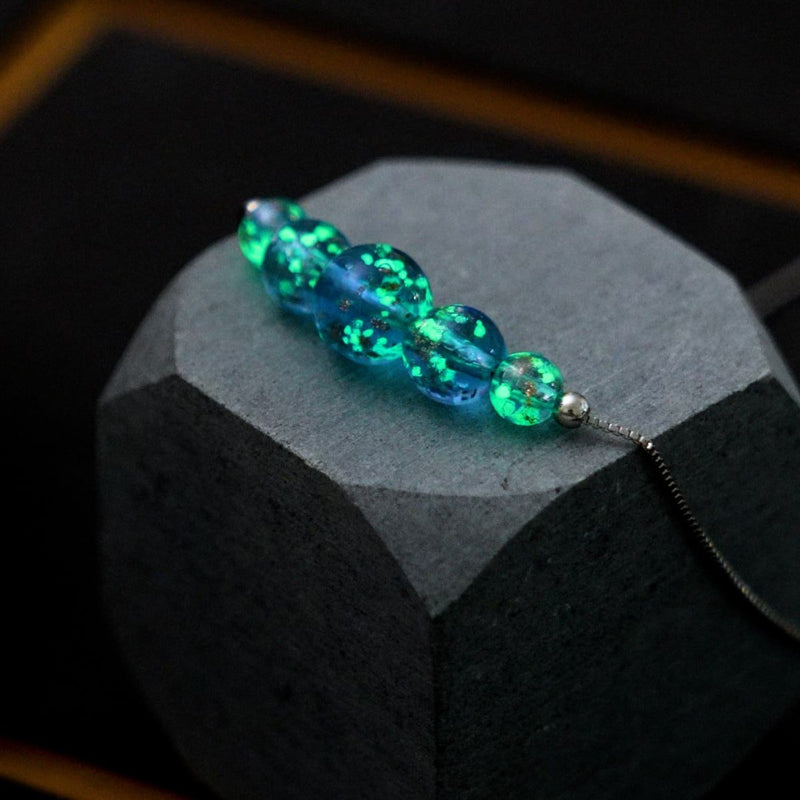 Indigo | .925 Sterling Silver | Firefly Glass Infinity Clasp Necklace