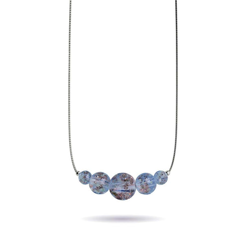 Indigo | .925 Sterling Silver | Firefly Glass Infinity Clasp Necklace