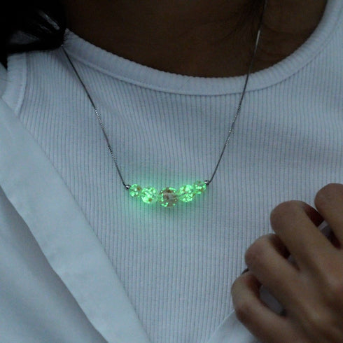 Indigo | .925 Sterling Silver | Firefly Glass Infinity Clasp Necklace