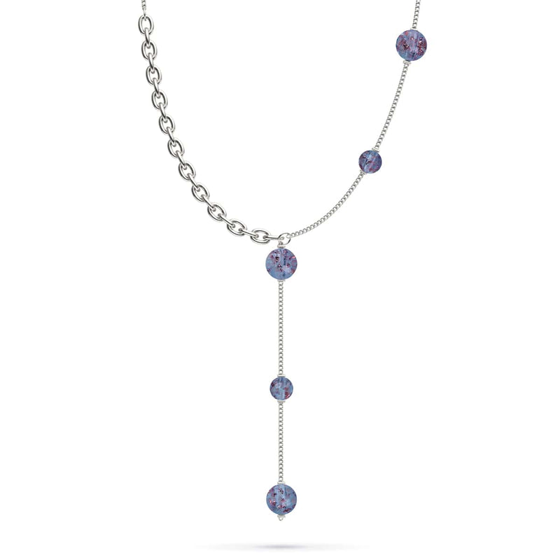 Indigo | Silver | Firefly Glass Cascade Double Pendant