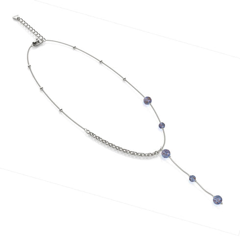 Indigo | Silver | Firefly Glass Cascade Double Pendant
