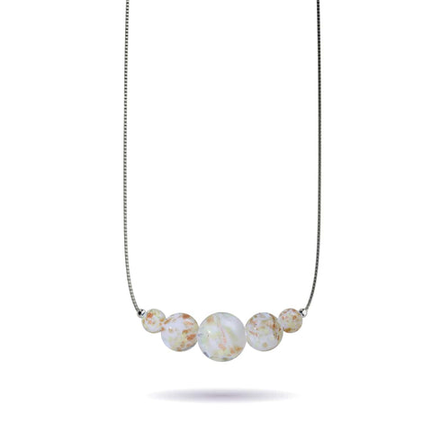 Ivory | .925 Sterling Silver | Firefly Glass Infinity Clasp Necklace
