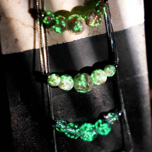 Ivory | .925 Sterling Silver | Firefly Glass Infinity Clasp Necklace