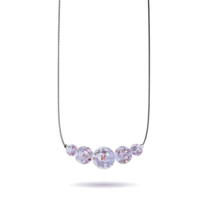 Lilac | .925 Sterling Silver | Firefly Glass Infinity Clasp Necklace