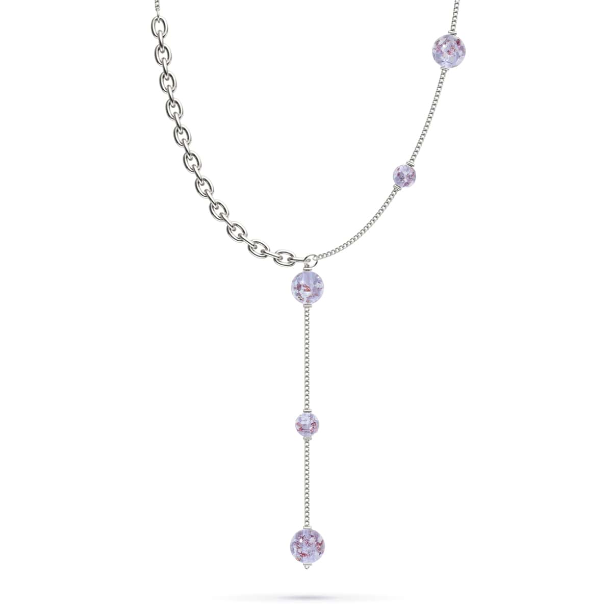 Lilac | Silver | Firefly Glass Cascade Double Pendant