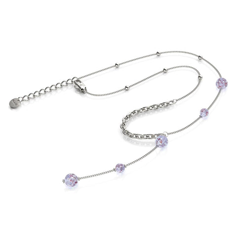 Lilac | Silver | Firefly Glass Cascade Double Pendant