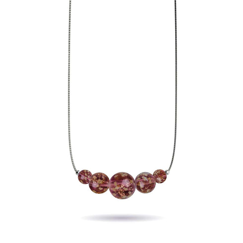Merlot | .925 Sterling Silver | Firefly Glass Infinity Clasp Necklace