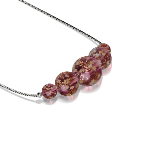 Merlot | .925 Sterling Silver | Firefly Glass Infinity Clasp Necklace