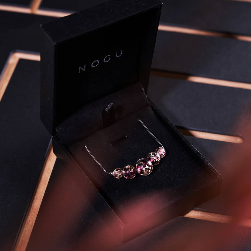 Merlot | .925 Sterling Silver | Firefly Glass Infinity Clasp Necklace