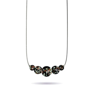 Obsidian | .925 Sterling Silver | Firefly Glass Infinity Clasp Necklace