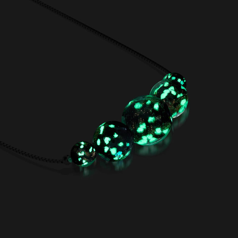 Obsidian | .925 Sterling Silver | Firefly Glass Infinity Clasp Necklace