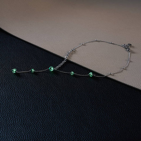 Obsidian | Silver | Firefly Glass Cascade Double Pendant