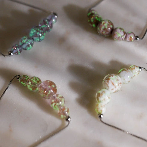 Rosewater | .925 Sterling Silver | Firefly Glass Infinity Clasp Necklace