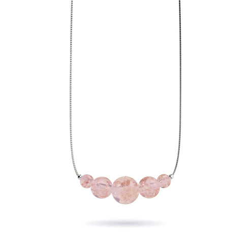 Rosewater | .925 Sterling Silver | Firefly Glass Infinity Clasp Necklace