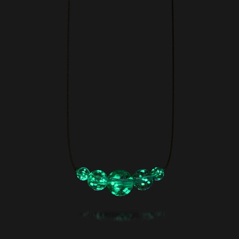 Teal | .925 Sterling Silver | Firefly Glass Infinity Clasp Necklace