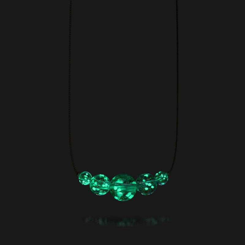 Teal | .925 Sterling Silver | Firefly Glass Infinity Clasp Necklace