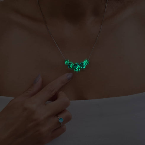 Teal | .925 Sterling Silver | Firefly Glass Infinity Clasp Necklace