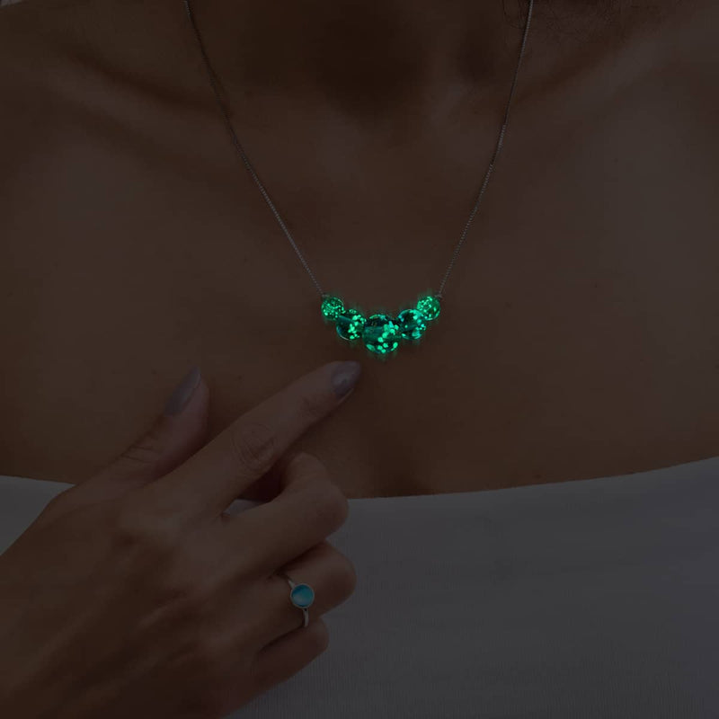 Teal | .925 Sterling Silver | Firefly Glass Infinity Clasp Necklace