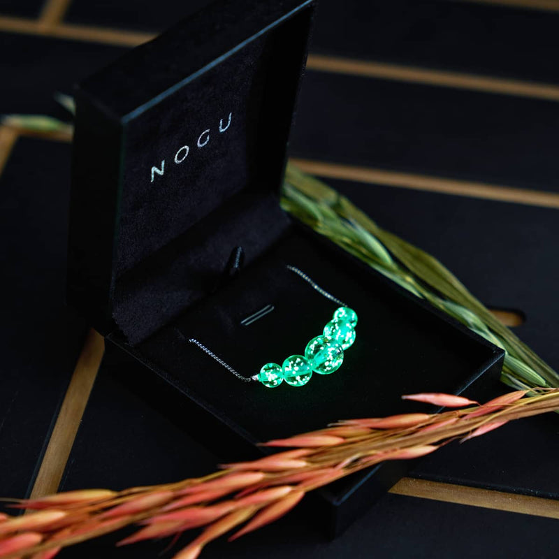 Teal | .925 Sterling Silver | Firefly Glass Infinity Clasp Necklace