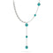 Teal | Silver | Firefly Glass Cascade Double Pendant