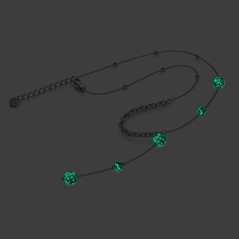 Teal | Silver | Firefly Glass Cascade Double Pendant