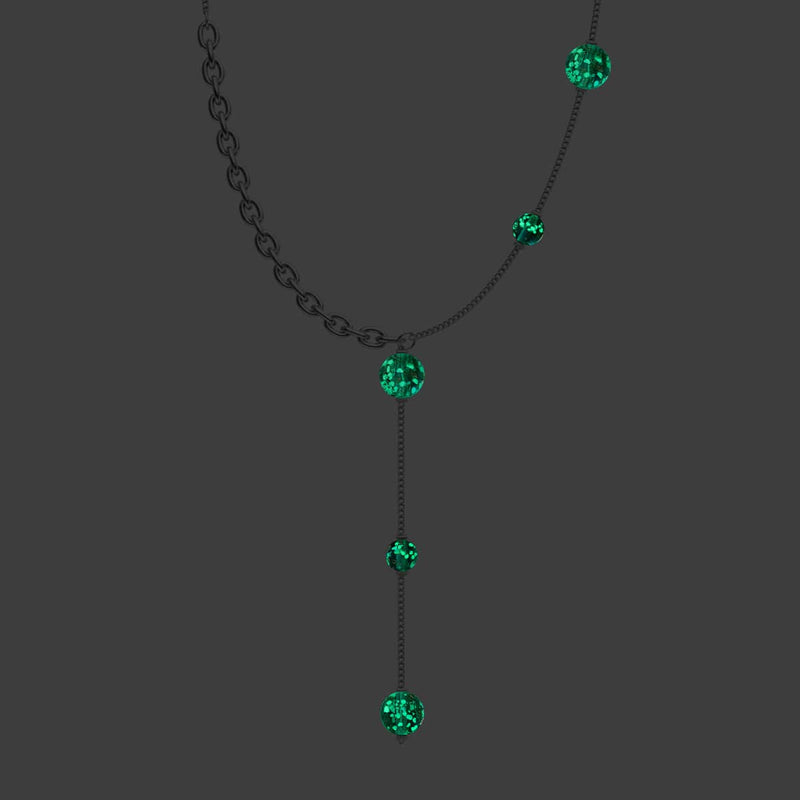 Teal | Silver | Firefly Glass Cascade Double Pendant