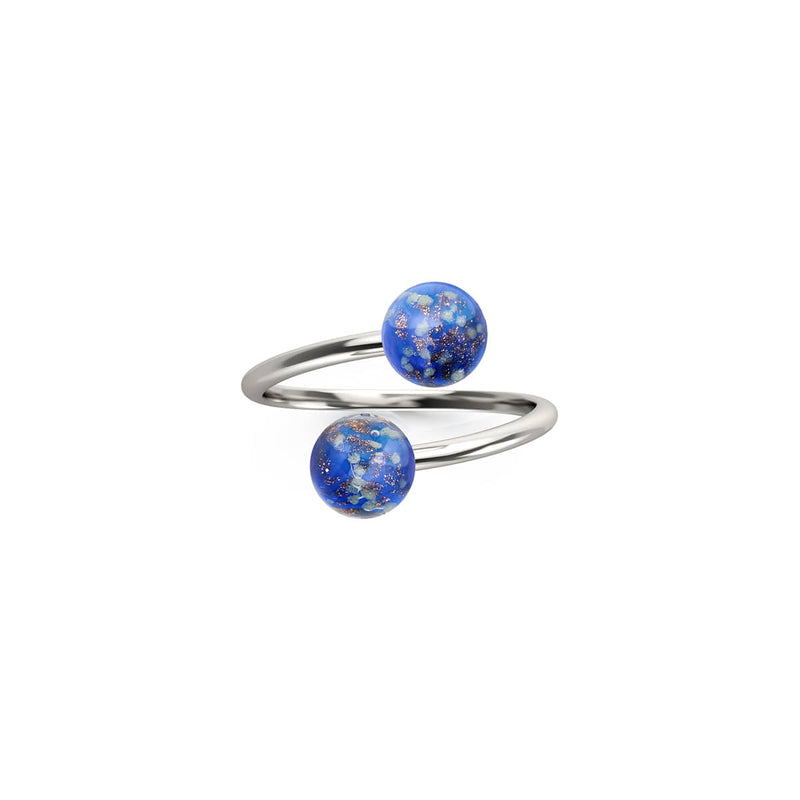 Cobalt | .925 Sterling Silver | Firefly Glass | Infinity Helix Ring