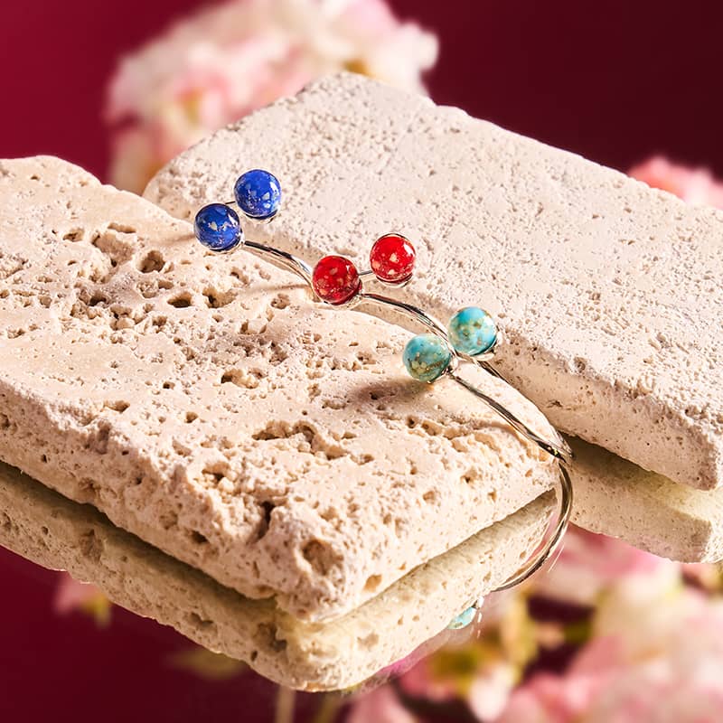 Cobalt | .925 Sterling Silver | Firefly Glass | Infinity Helix Ring