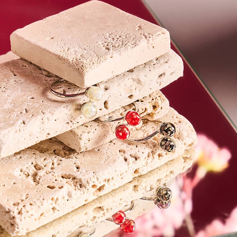 Crimson | .925 Sterling Silver | Firefly Glass | Infinity Helix Ring