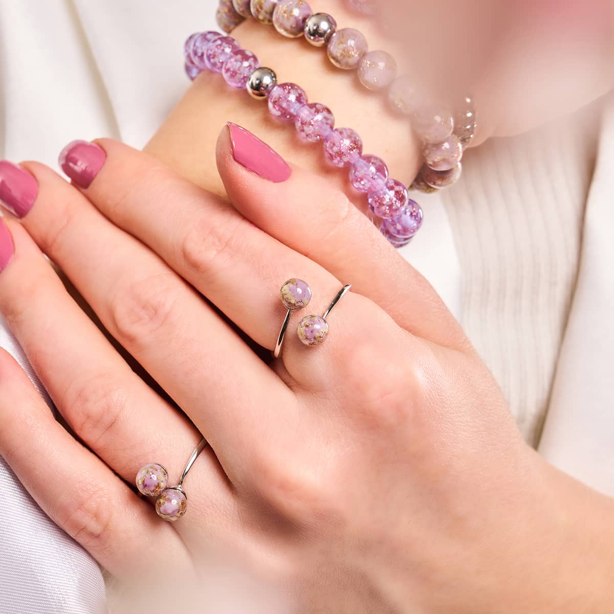 Periwinkle | .925 Sterling Silver | Firefly Glass | Infinity Helix Ring