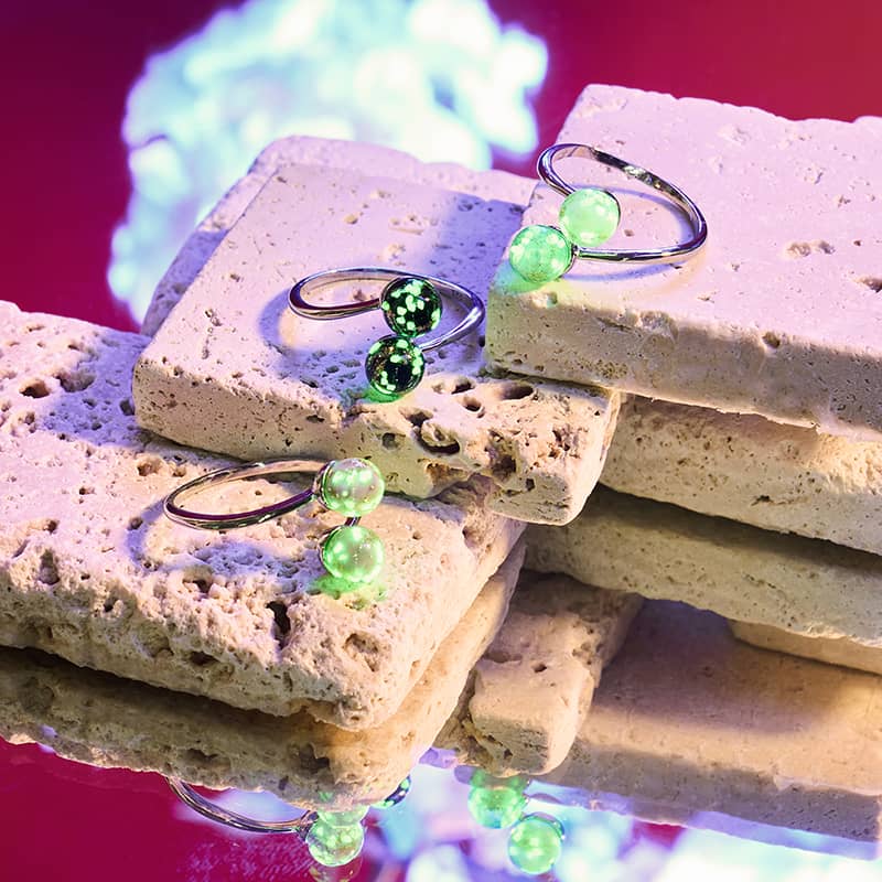 Periwinkle | .925 Sterling Silver | Firefly Glass | Infinity Helix Ring