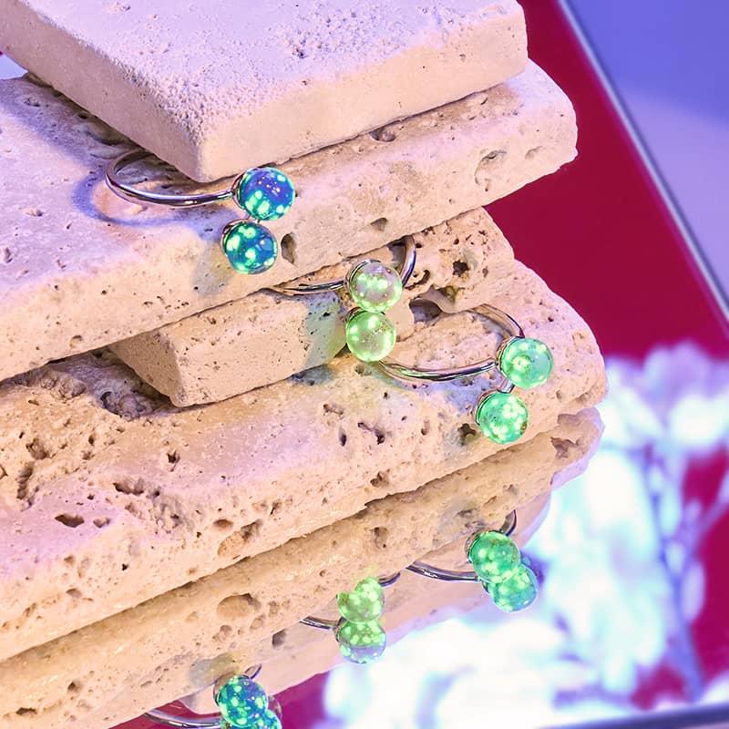 Periwinkle | .925 Sterling Silver | Firefly Glass | Infinity Helix Ring