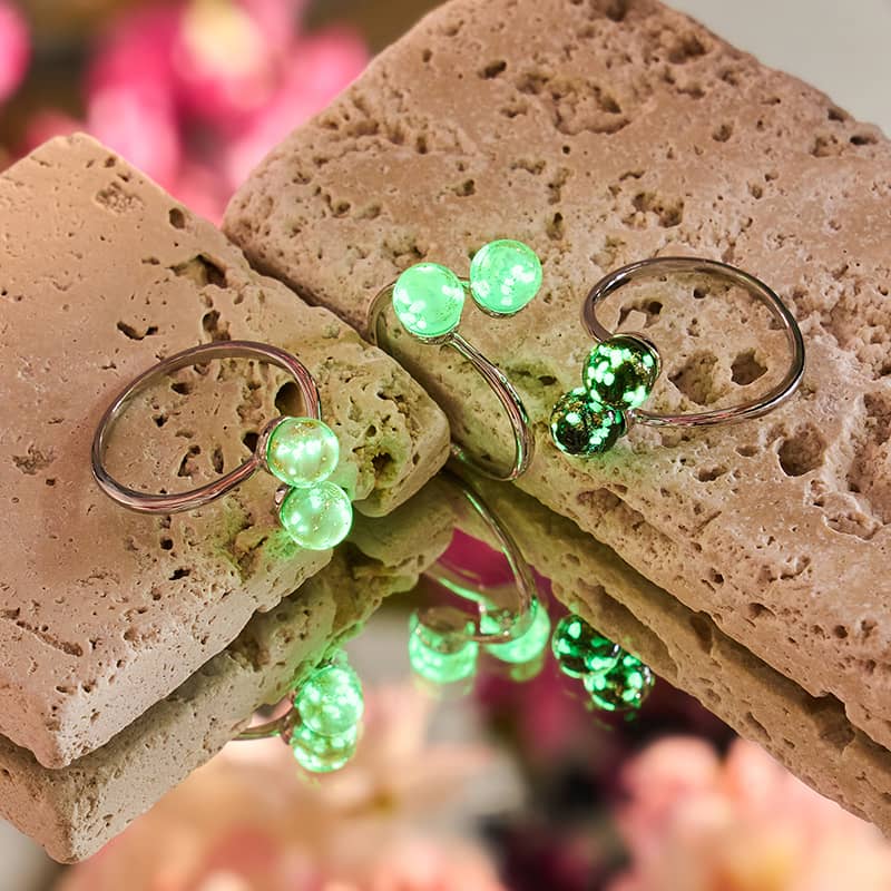 Periwinkle | .925 Sterling Silver | Firefly Glass | Infinity Helix Ring