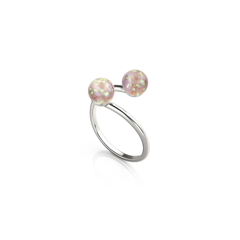 Periwinkle | .925 Sterling Silver | Firefly Glass | Infinity Helix Ring