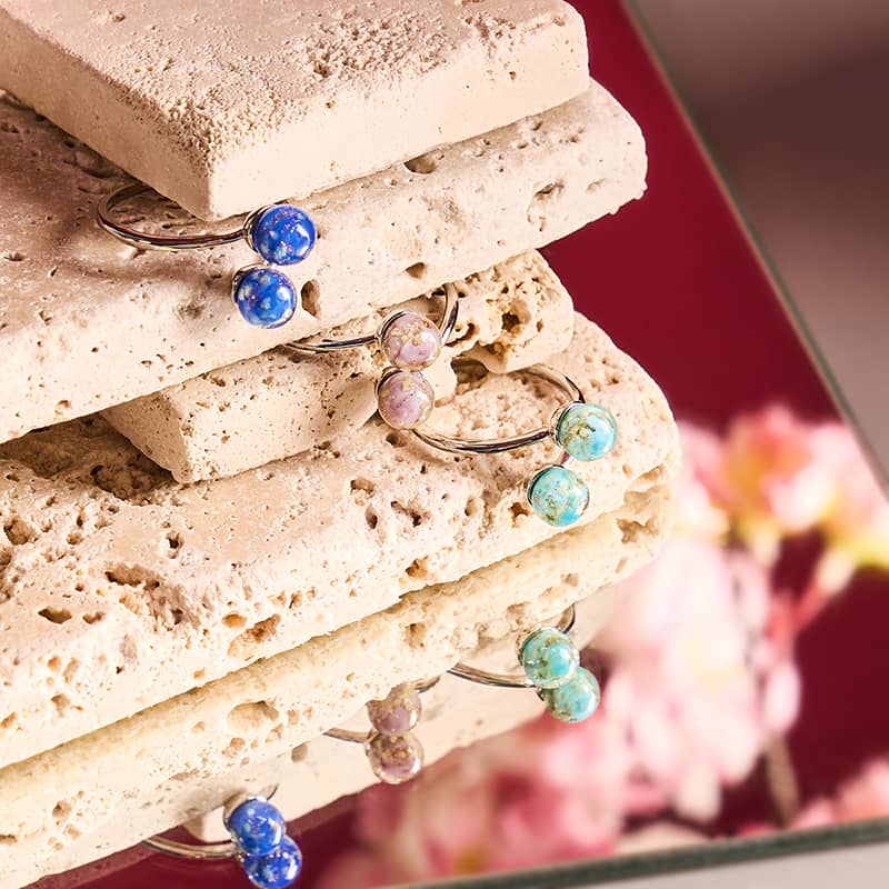 Periwinkle | .925 Sterling Silver | Firefly Glass | Infinity Helix Ring