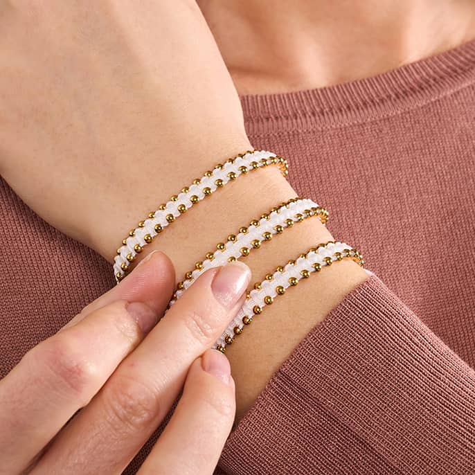 Gold x White | Friendship DOT Bracelet